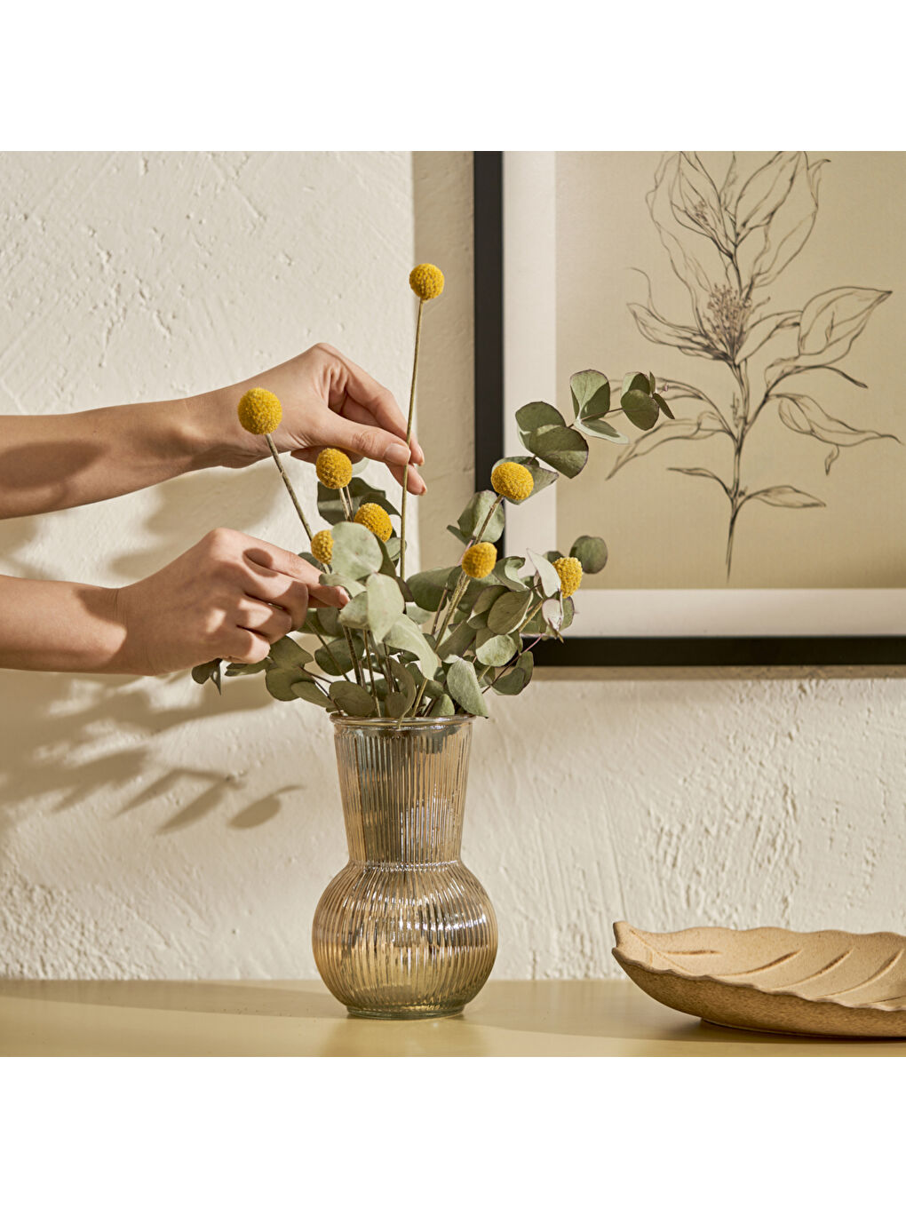 Bej Eva Cam Vazo Naturel (11x20 cm)-3