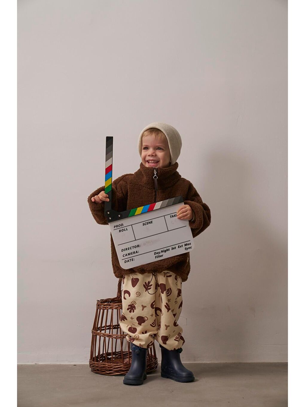 Kahverengi Acı Kahve Wellsoft Yarım Fermuar Çocuk Mont 1-6 Yaş-2