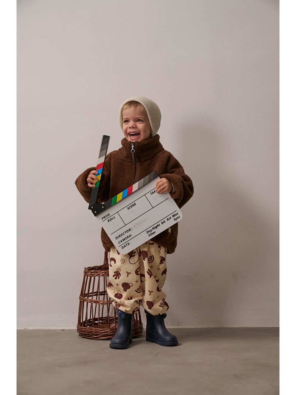 Kahverengi Acı Kahve Wellsoft Yarım Fermuar Çocuk Mont 1-6 Yaş-5