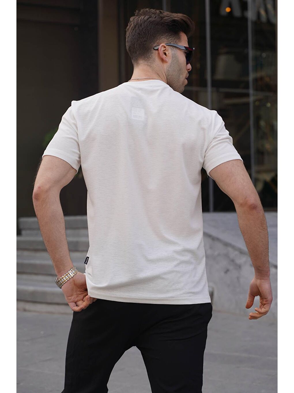 Ekru Regular Fit Basic Erkek Tişört 6069-1