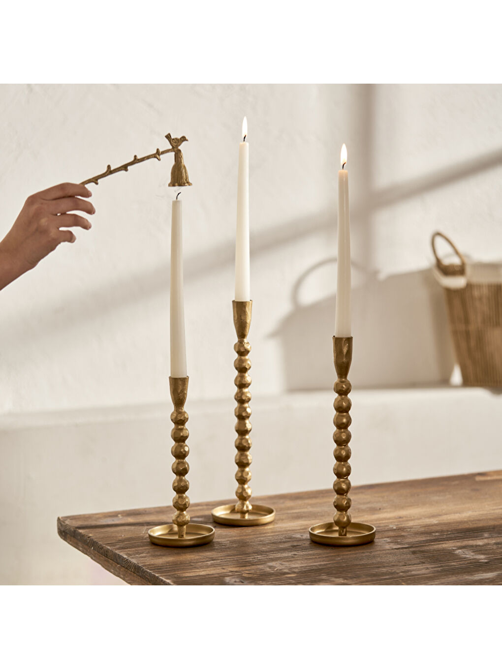 Siyah Sofya Mum Söndürücü Gold (19x5,5 cm)-4