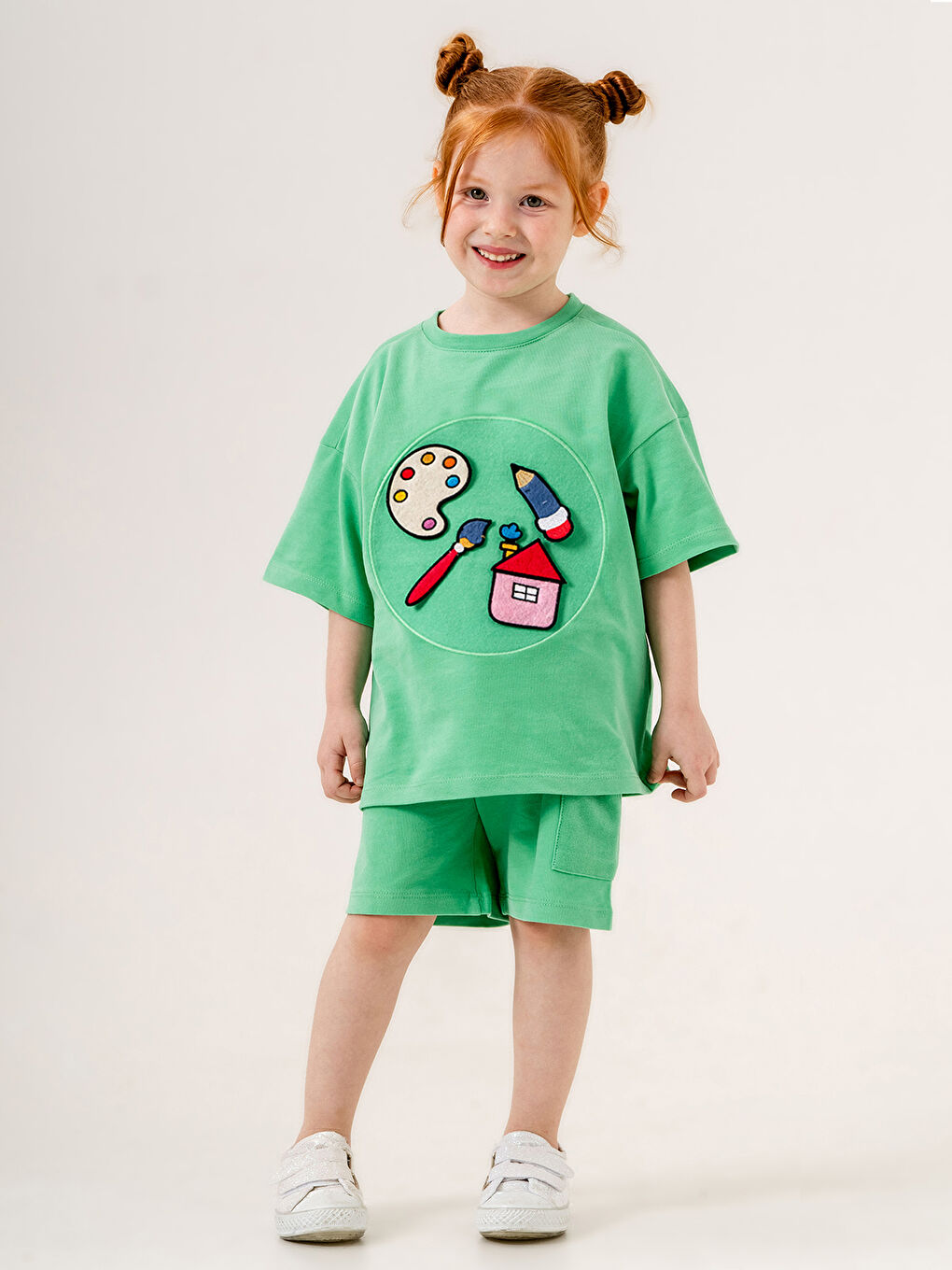 Çocuk Tişört 3-9 Yaş Yeşil-3