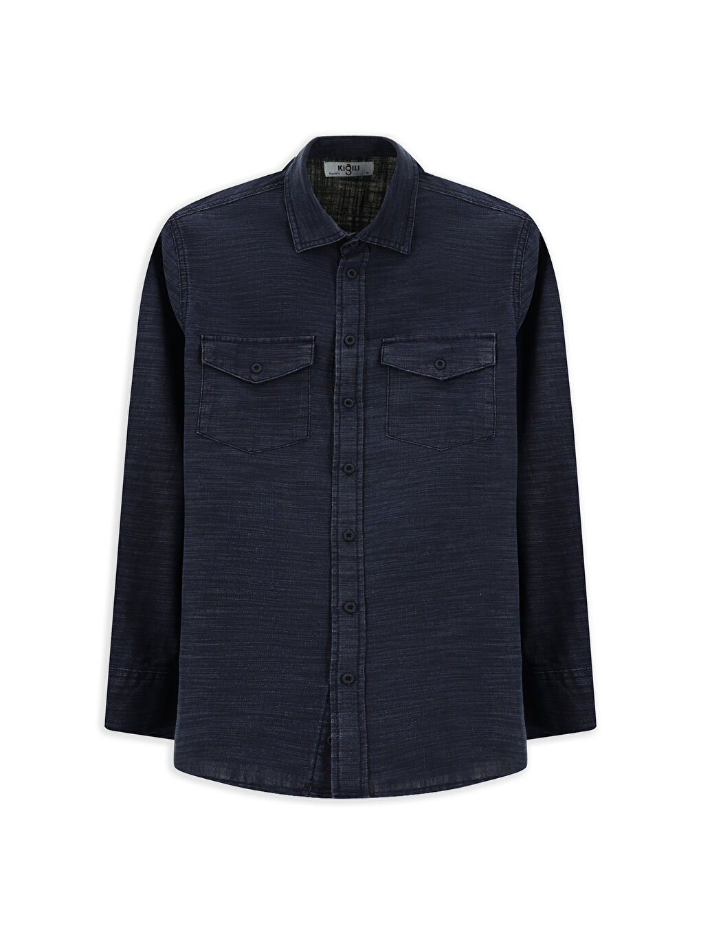 İndigo Uzun Kol Regular Fit Denim Pamuk Gömlek-6