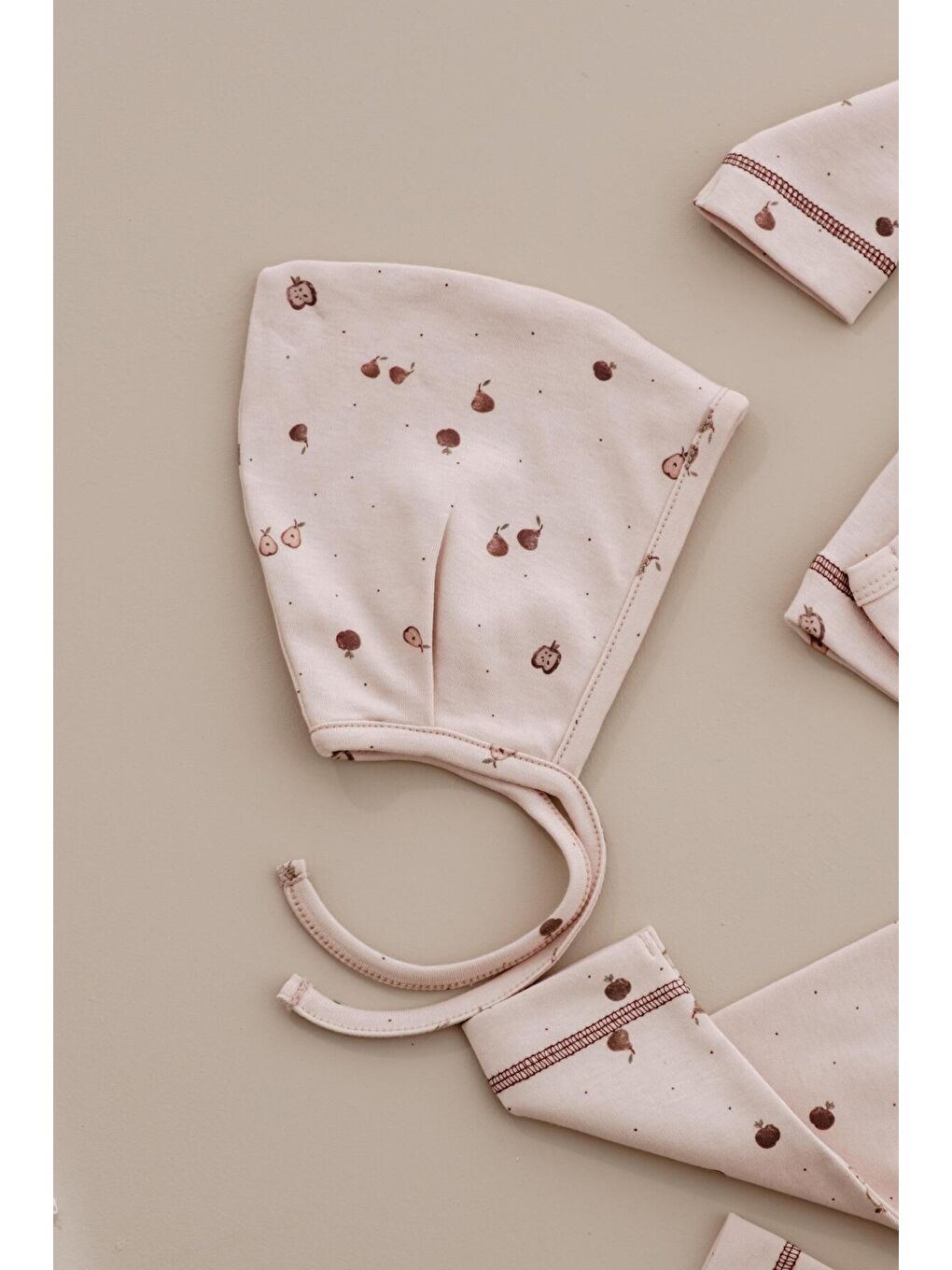 Bej Armut Baskılı Pure Hug Serisi Kruvaze 3'lü Takım-5