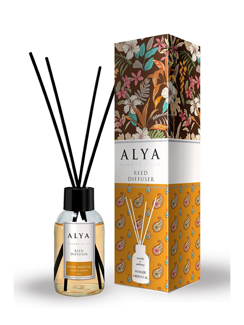 Alya Şeffaf Bambu Çubuklu Oda Kokusu Egzotic Leaves ve Woody Oriental 100 ml x 2 Adet - 3