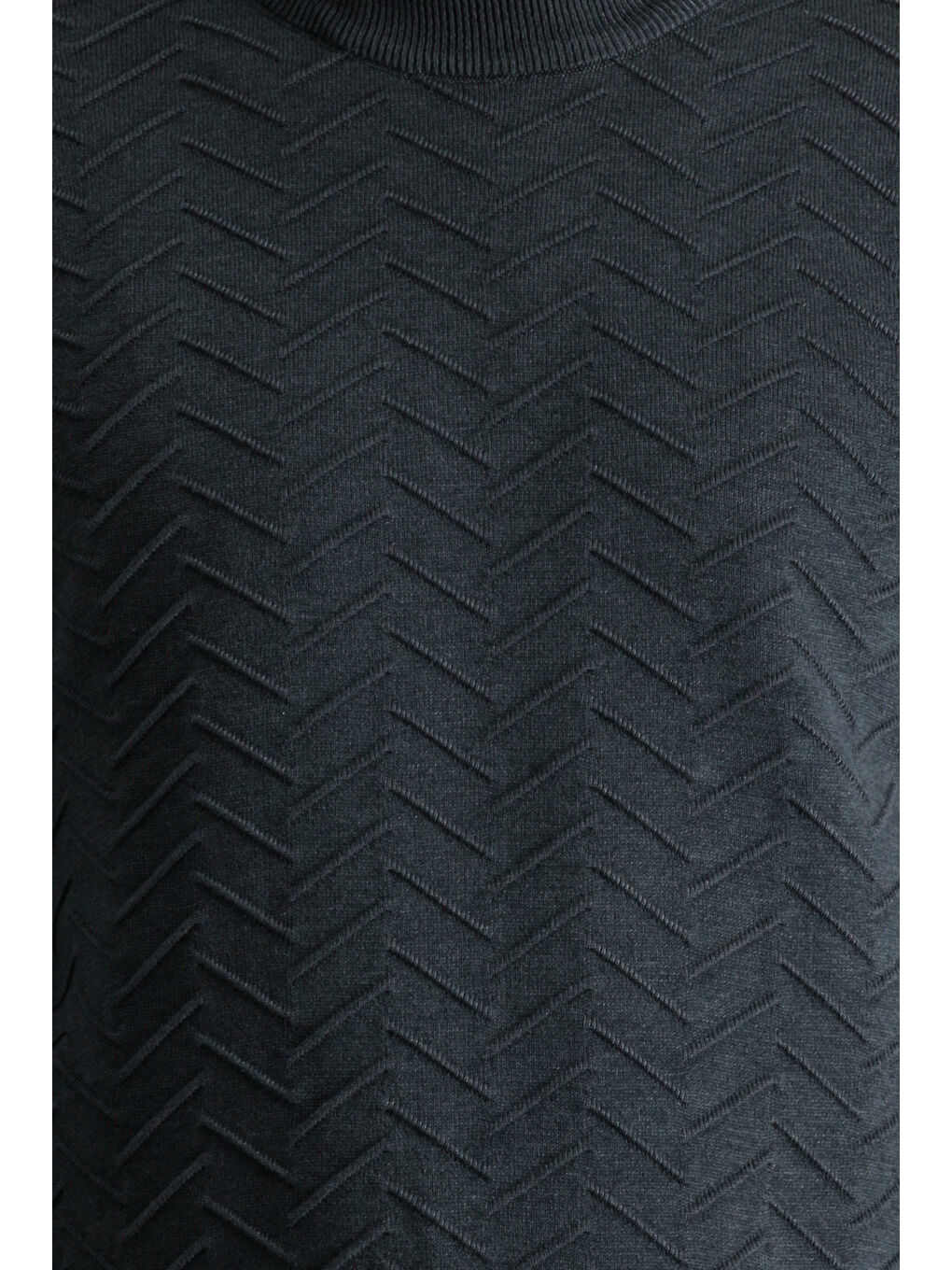 Antrasit Bato Yaka Regular Fit Desenli Pamuklu Triko Kazak-4