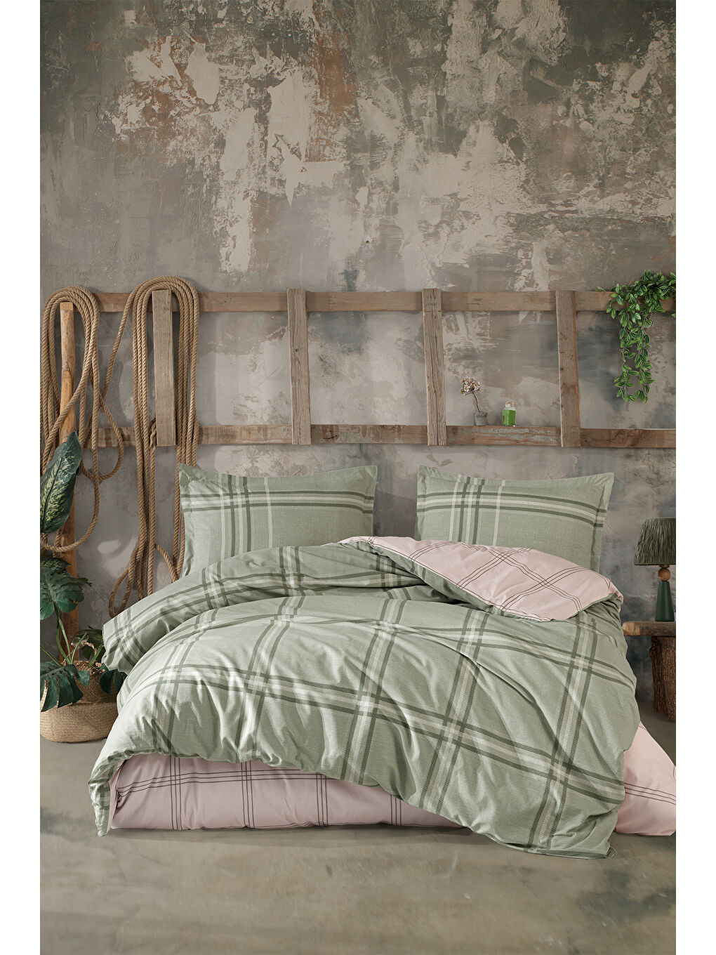 %100 Pamuk Nevresim Takımı Çift Kişilik Capella Yeşil-2