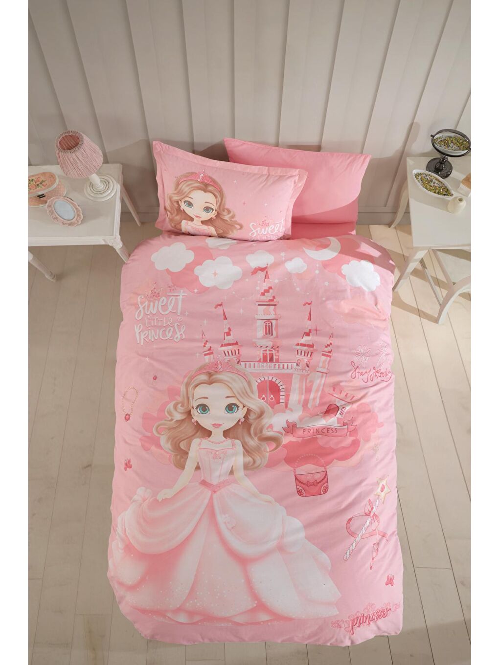 Clasy Pembe %100 Pamuk Nevresim Takımı Tek Kişilik Sweet Princess - 1