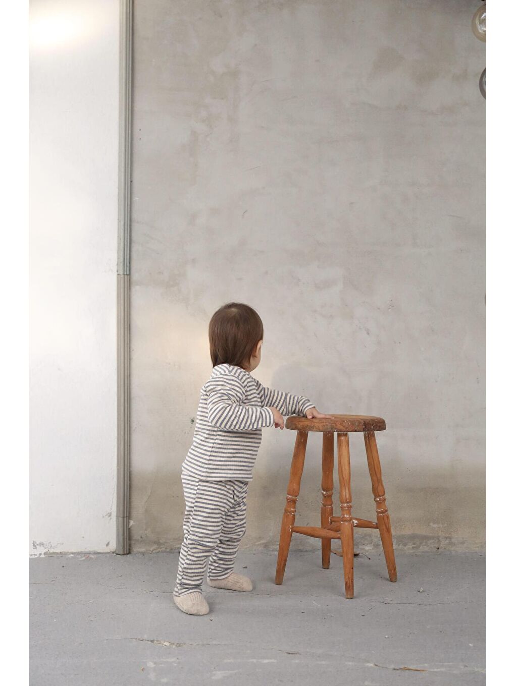 İndigo Çizgili Alt Üst Takım-2