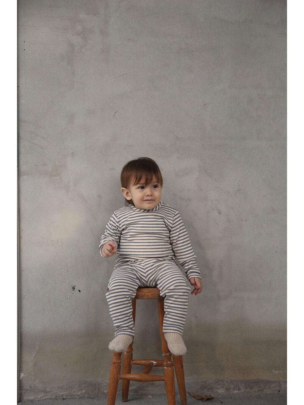 İndigo Çizgili Alt Üst Takım-4