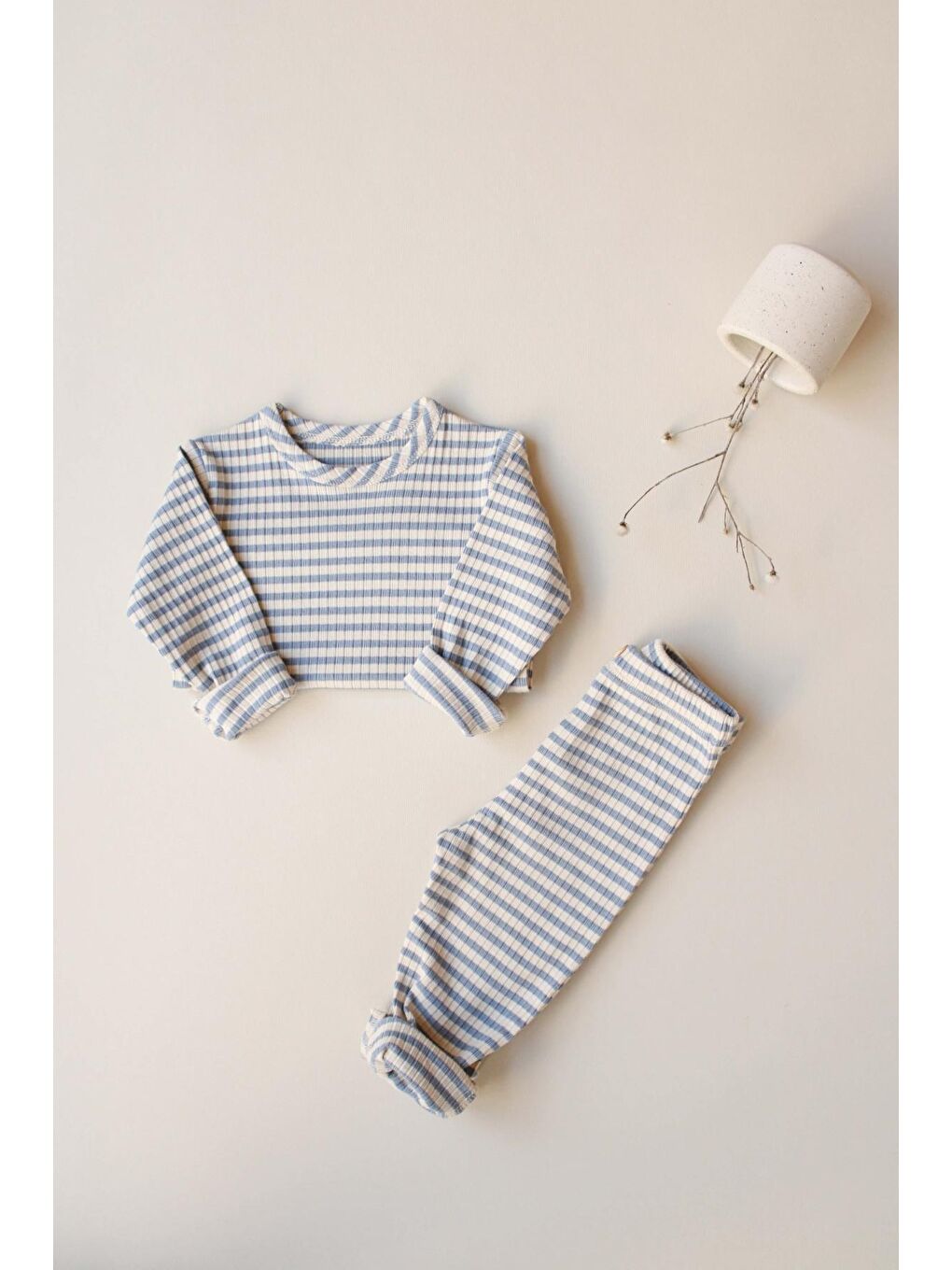 İndigo Çizgili Alt Üst Takım-6