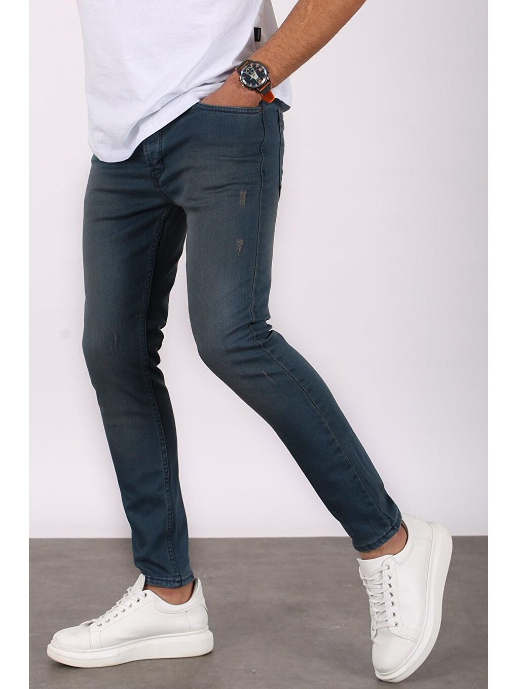 Madmext Mavi Erkek Mavi Skinny Fit Jean 5680 - 1