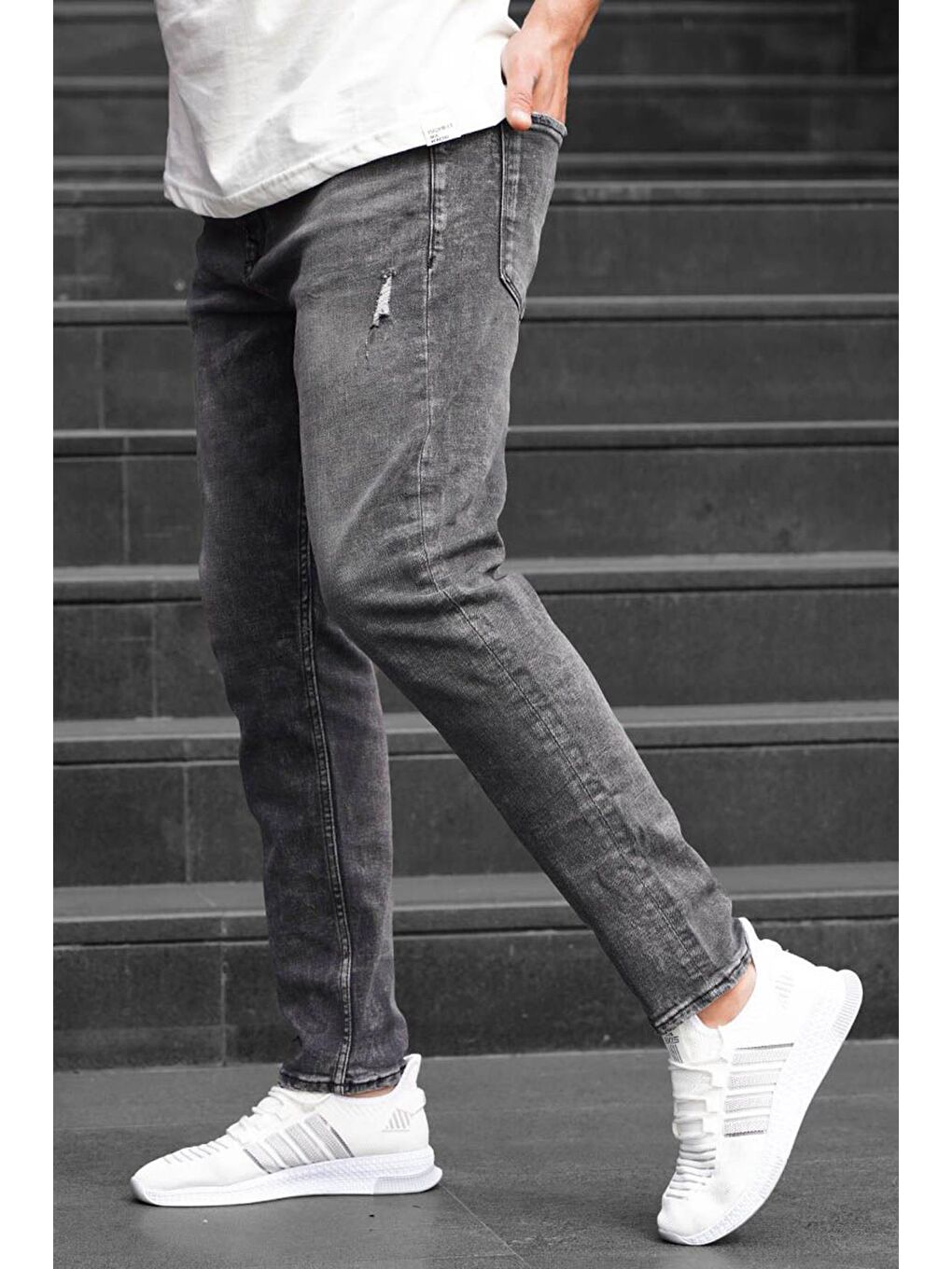 Gri Füme Boyfriend Premium Erkek Jean 6378-1