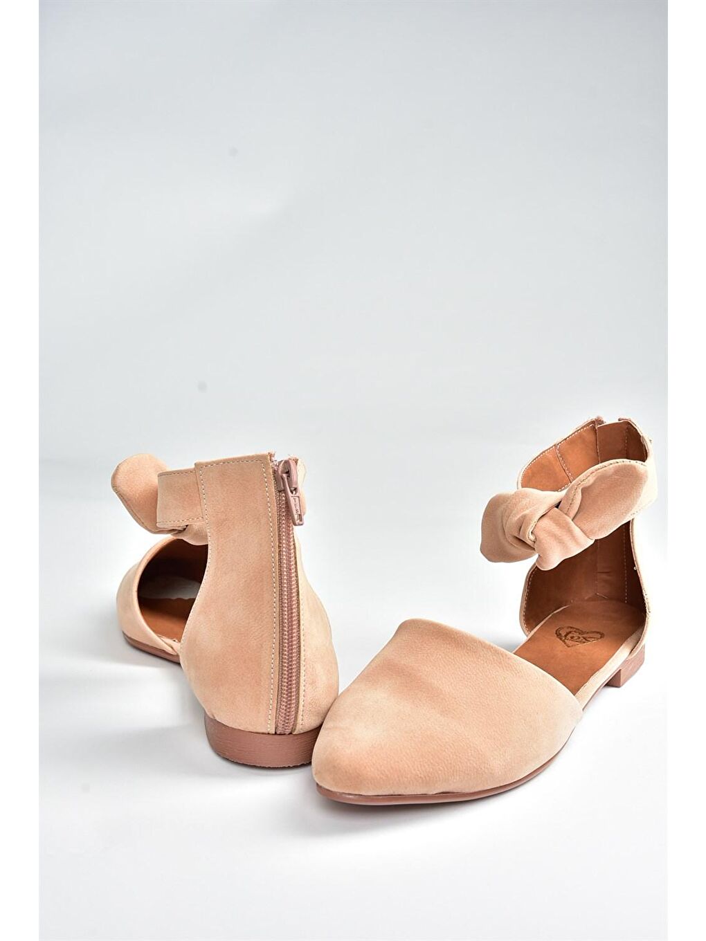 Pembe Pudra Süet Kadın Babet H726761502-1