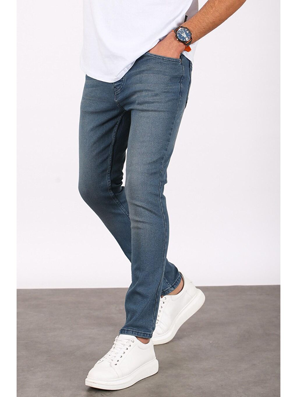 Madmext Erkek Mavi Skinny Fit Jean 5679