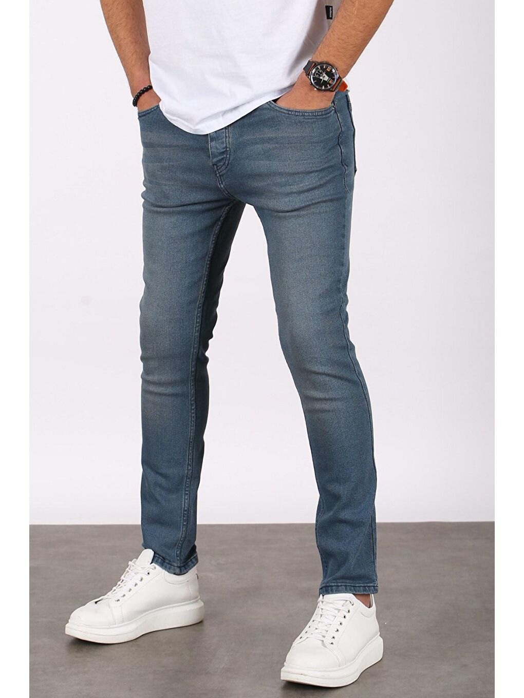 Madmext Erkek Mavi Skinny Fit Jean 5679 - 1