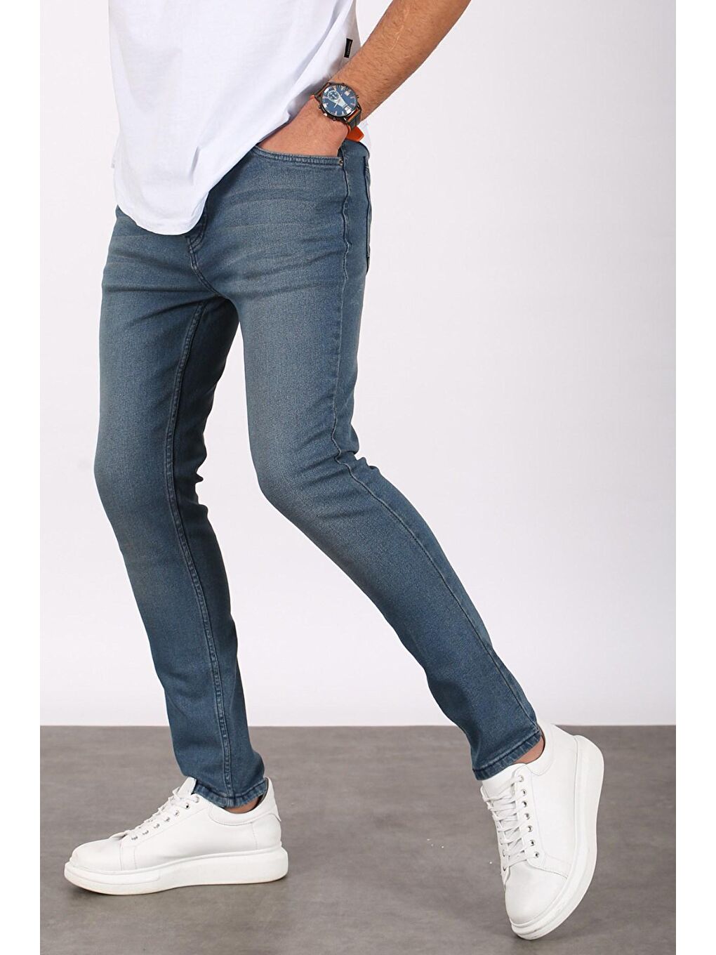 Madmext Erkek Mavi Skinny Fit Jean 5679 - 2