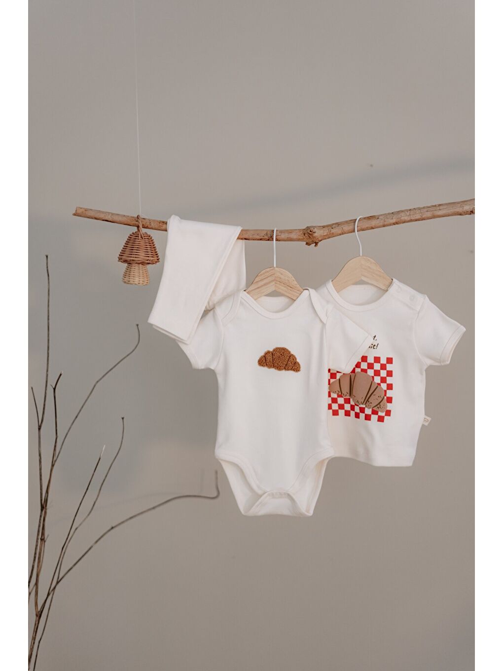 Ekru Kruvasan Serisi 3lü Set-2