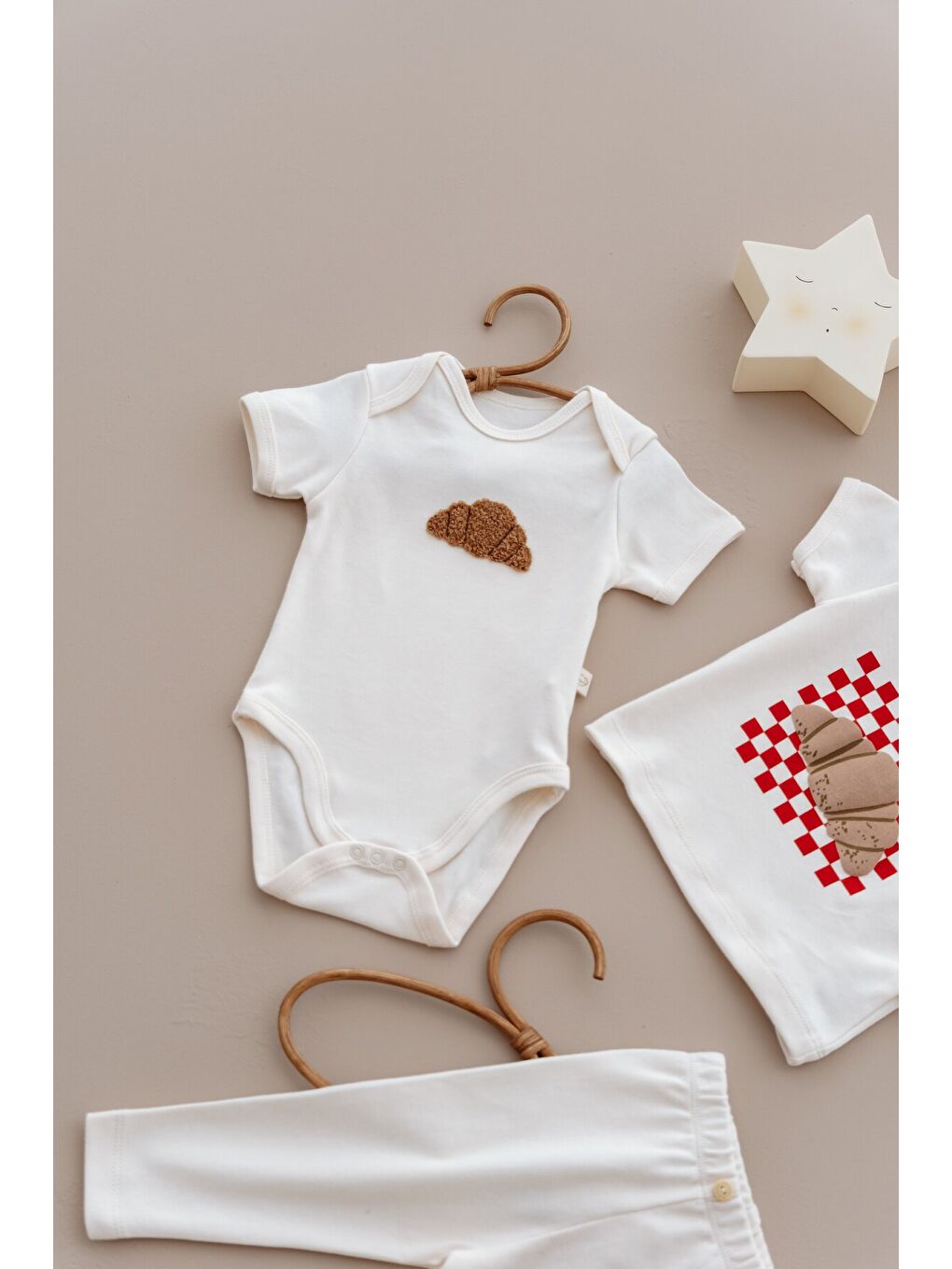 Ekru Kruvasan Serisi 3lü Set-3