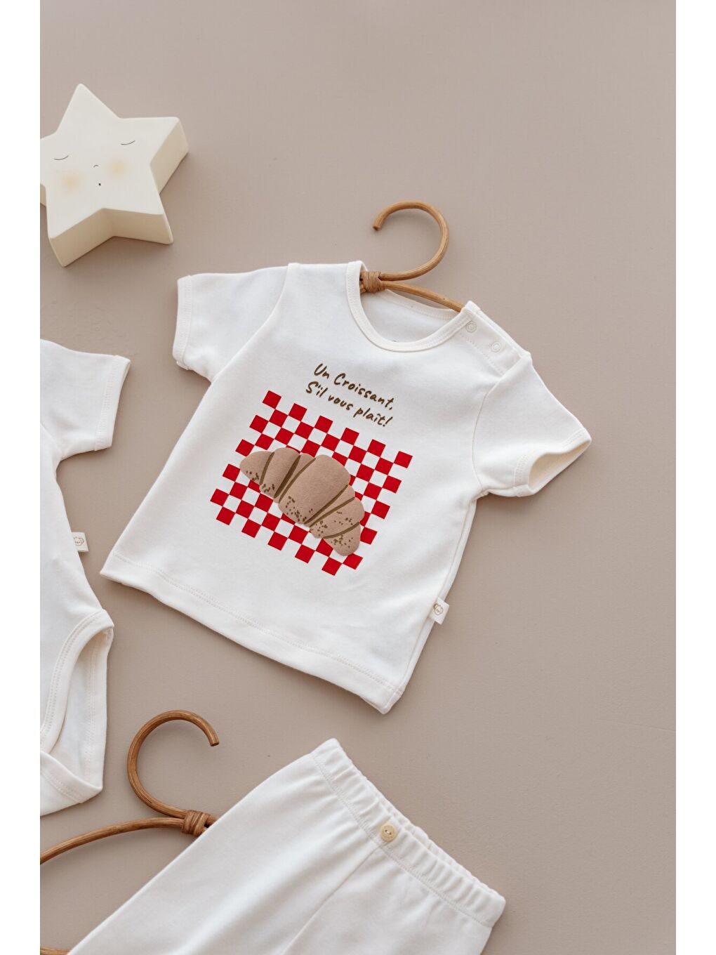 Ekru Kruvasan Serisi 3lü Set-4