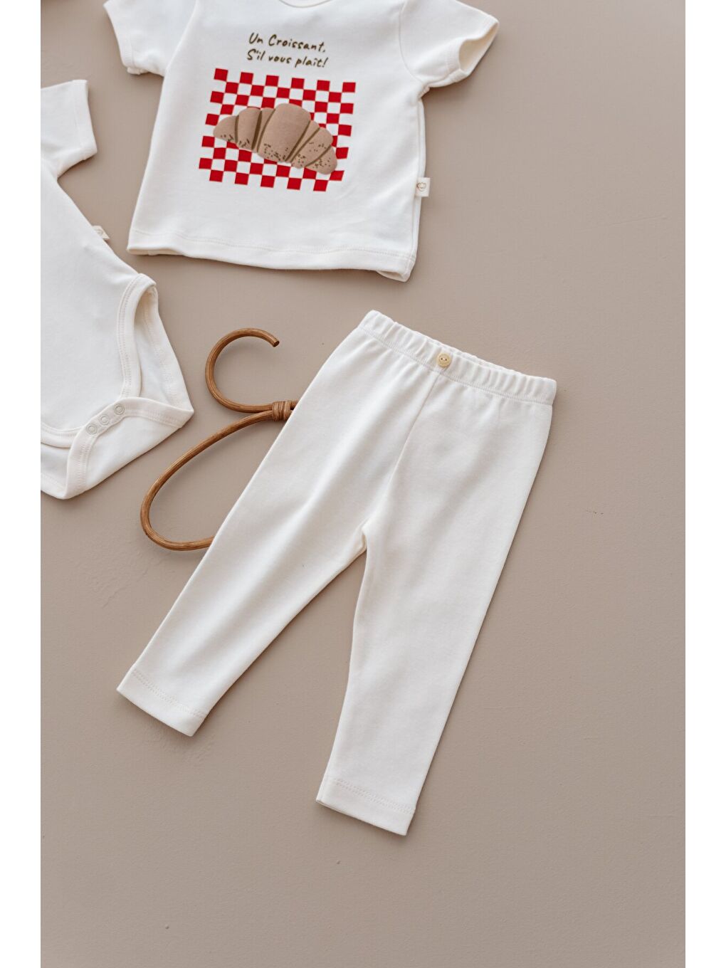 Ekru Kruvasan Serisi 3lü Set-5