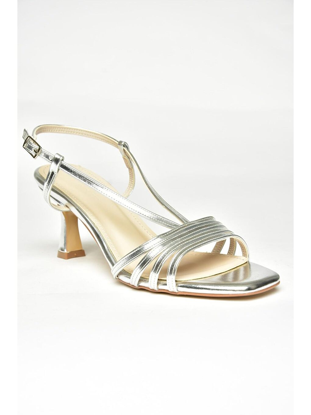 Gri Gümüş Kadın Topuklu Ayakkabı U5695196-1