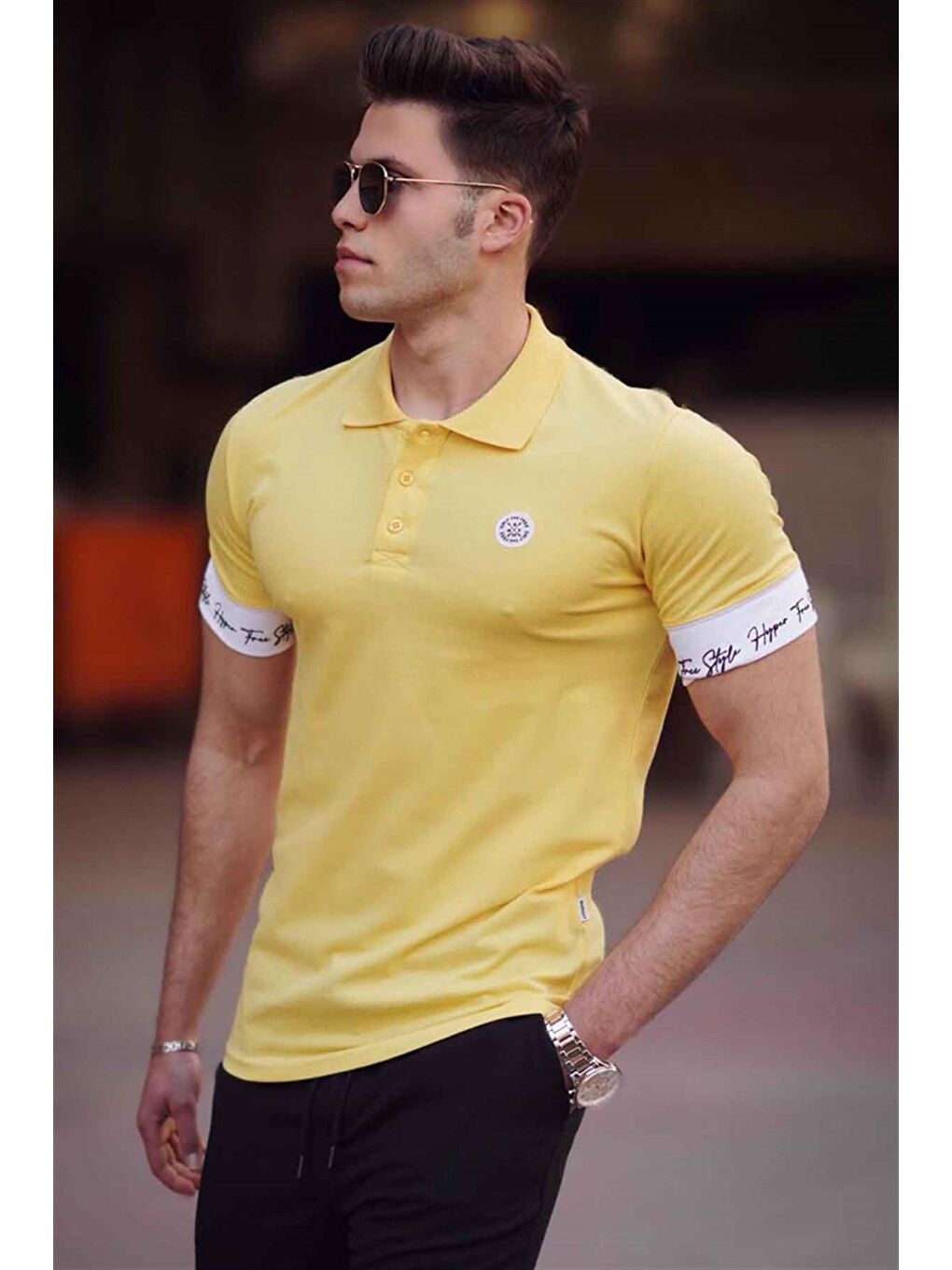 Sarı Erkek Polo Yaka Tişört 4574