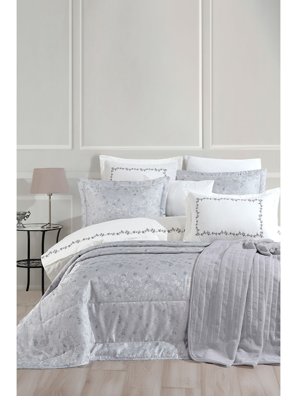 Flora Çeyiz Paketi 10 Parça Gri