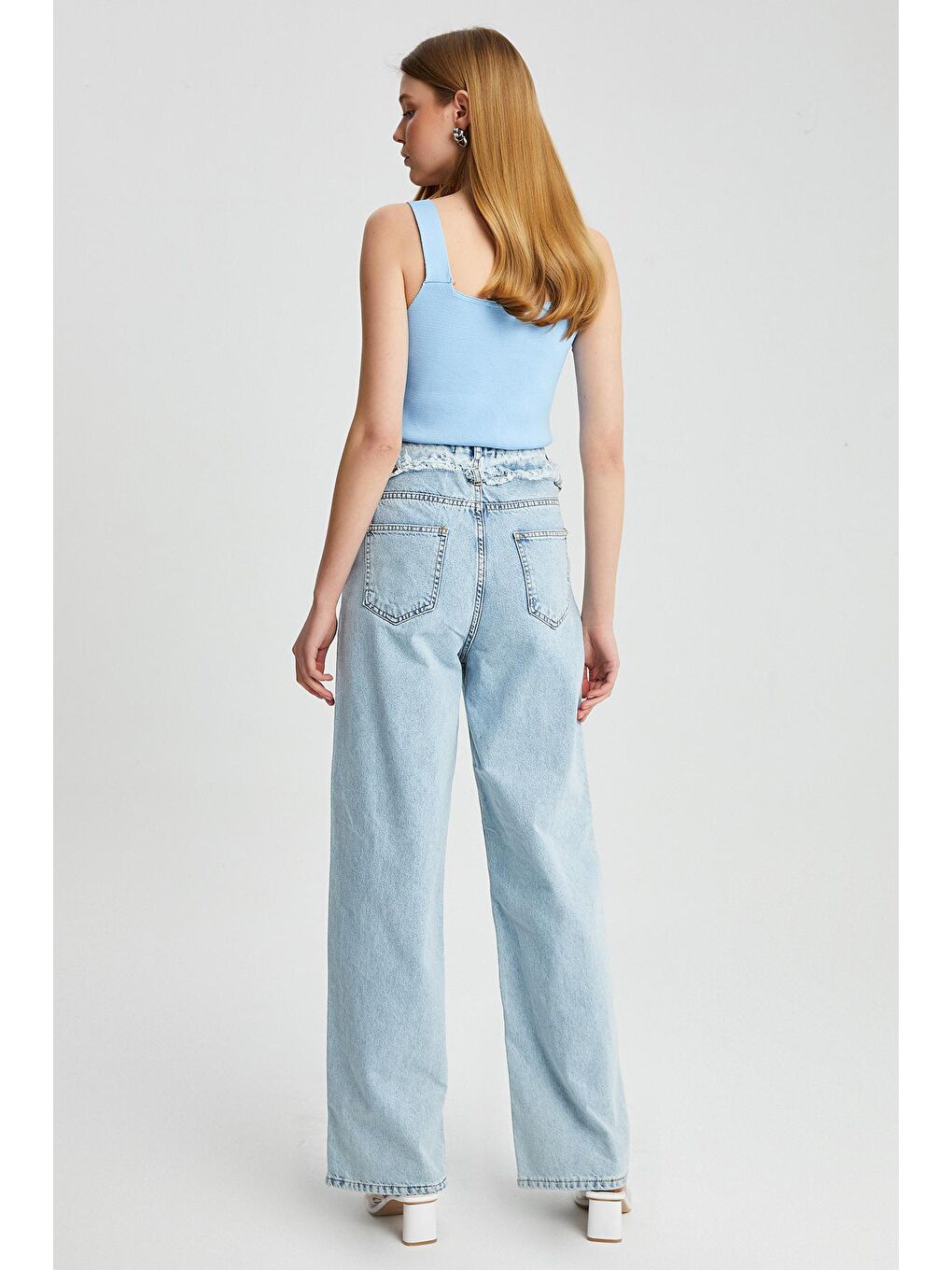 Mavi Kadın Yüksek Bel Detaylı Mom Jean Pantolon-2