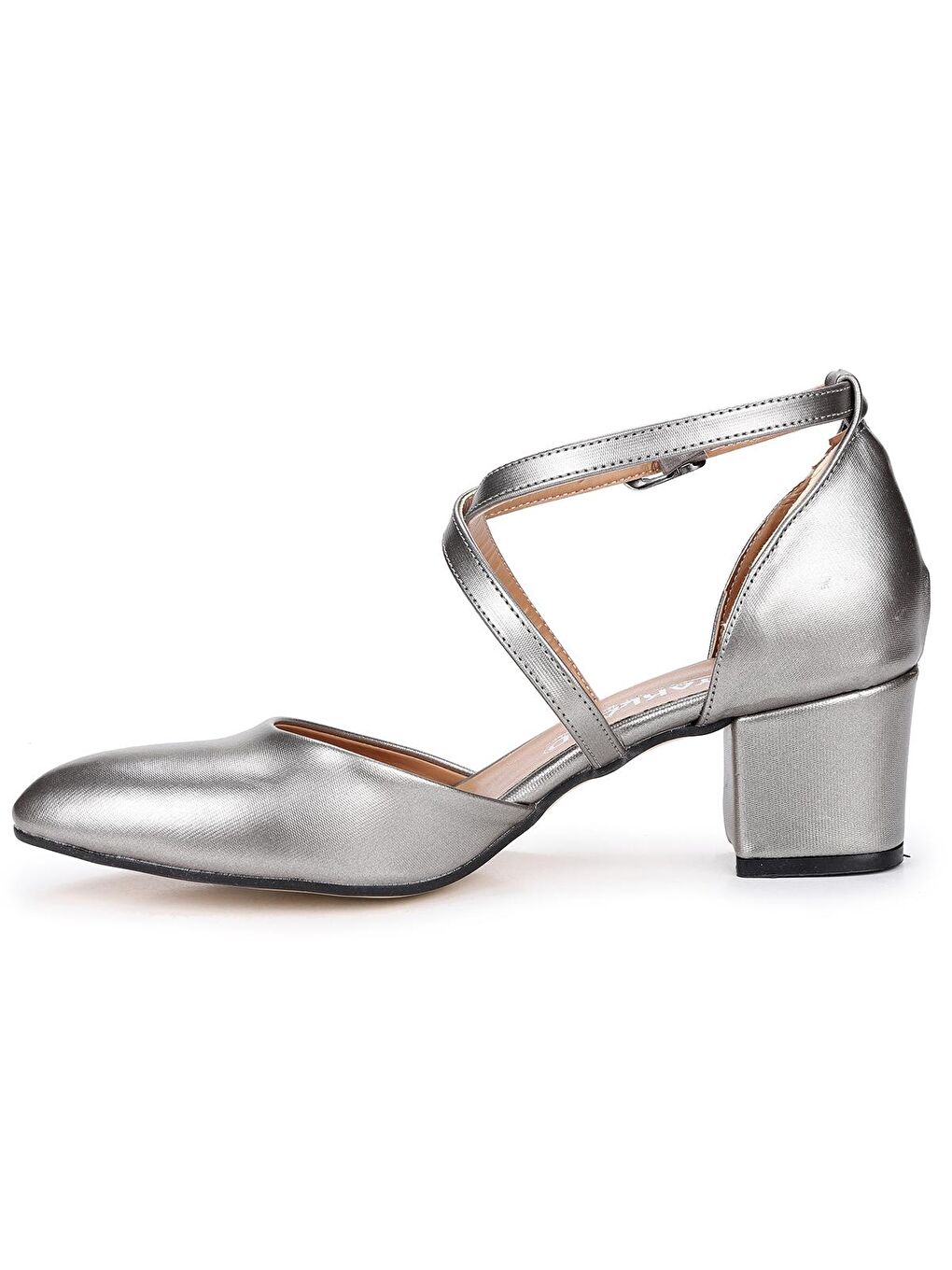 Bej Parlak 5 Cm Topuklu Kadın Ayakkabı 1990-120-4