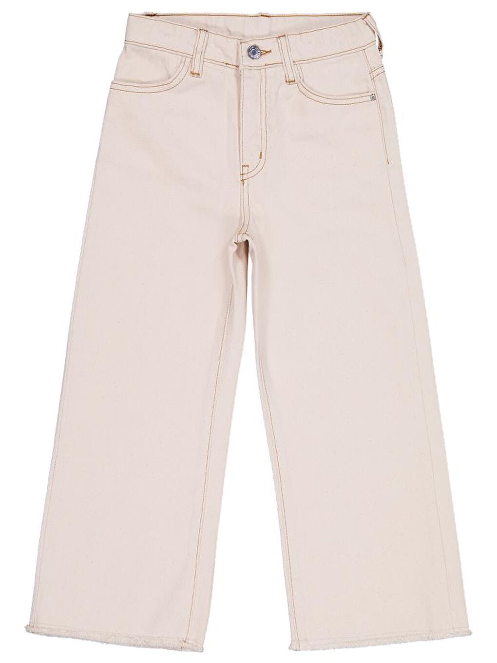 Ekru Girls Kesik Paça 6-9 Yaş Pantolon-1