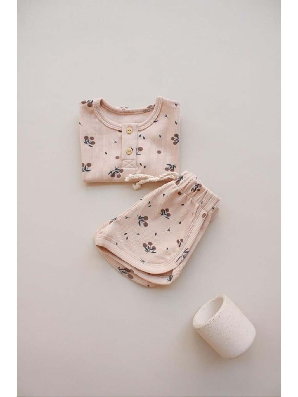 Bej Zeytin Baskı Kaşkorse Alt Üst Takım-5