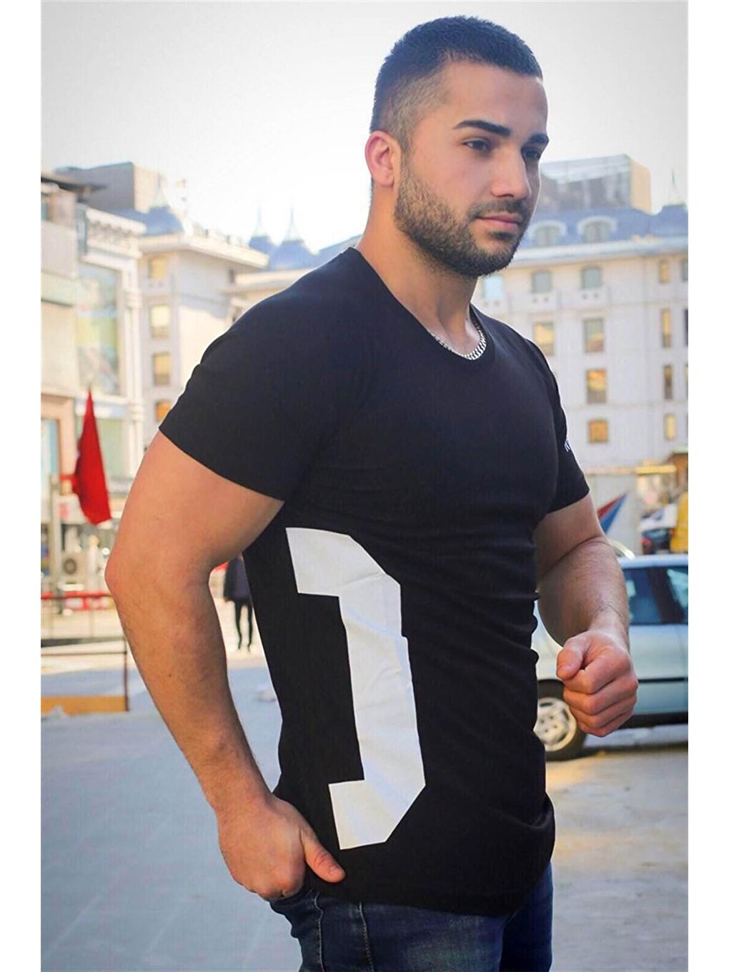 Reglan Kol Siyah %100 Pamuk Tişört 4102