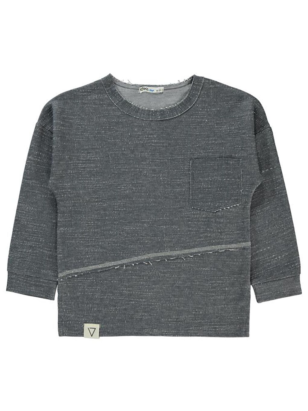 Antrasit Boys Düz Cepli 6-9 Yaş Sweatshirt