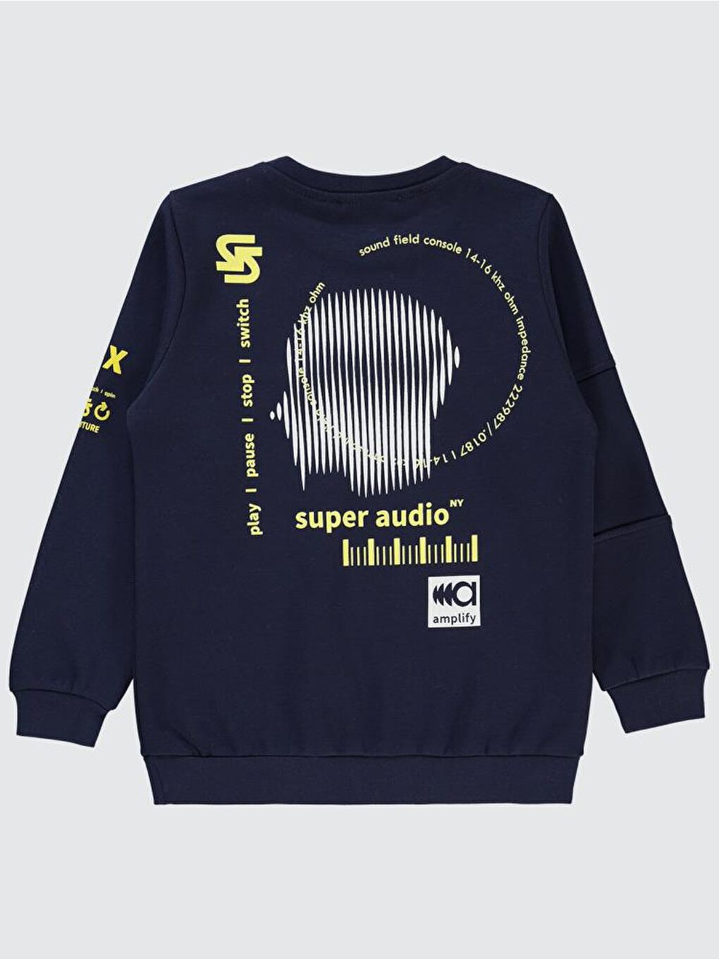 Lacivert Boys Super Audio Baskılı 6-9 Yaş Sweatshirt-3