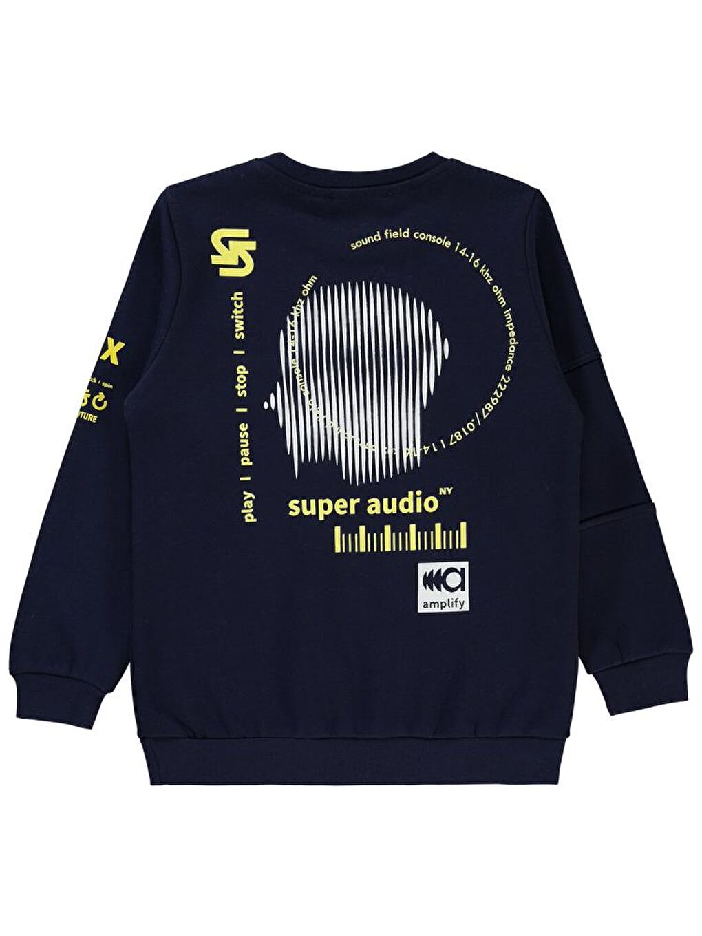 Lacivert Boys Super Audio Baskılı 6-9 Yaş Sweatshirt-4