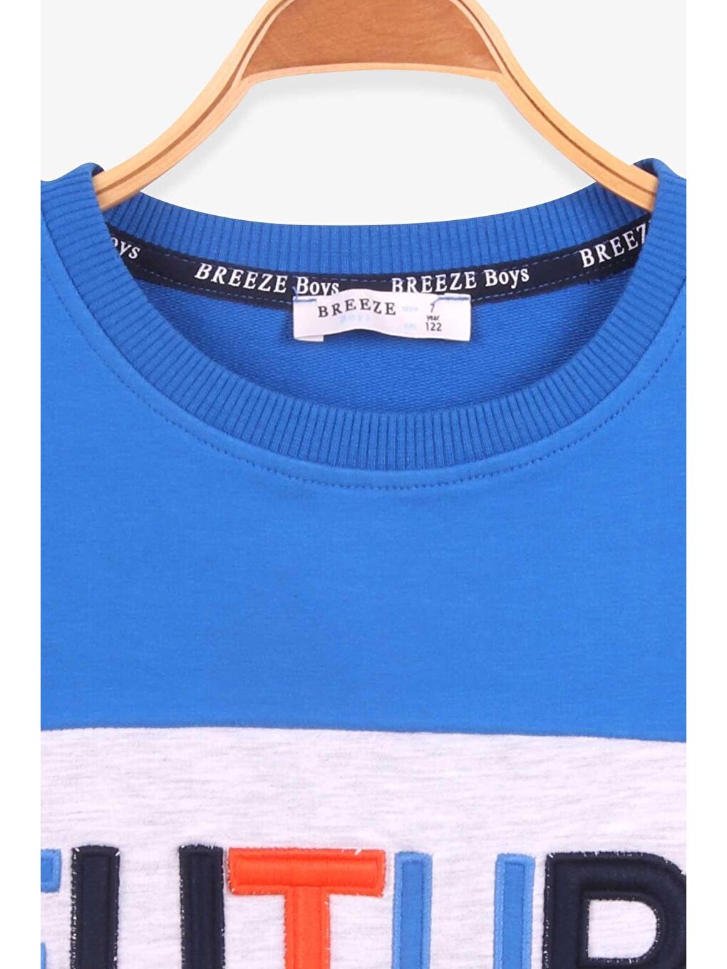 Breeze Saks Erkek Çocuk Sweatshirt Renkli Nakışlı Saks Mavisi (8 Yaş) - 2