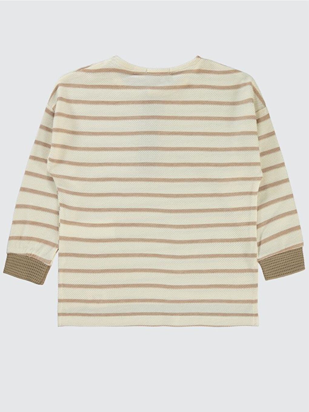 Kahverengi Boys Çizgili Düğmeli 2-5 Yaş Sweatshirt-3
