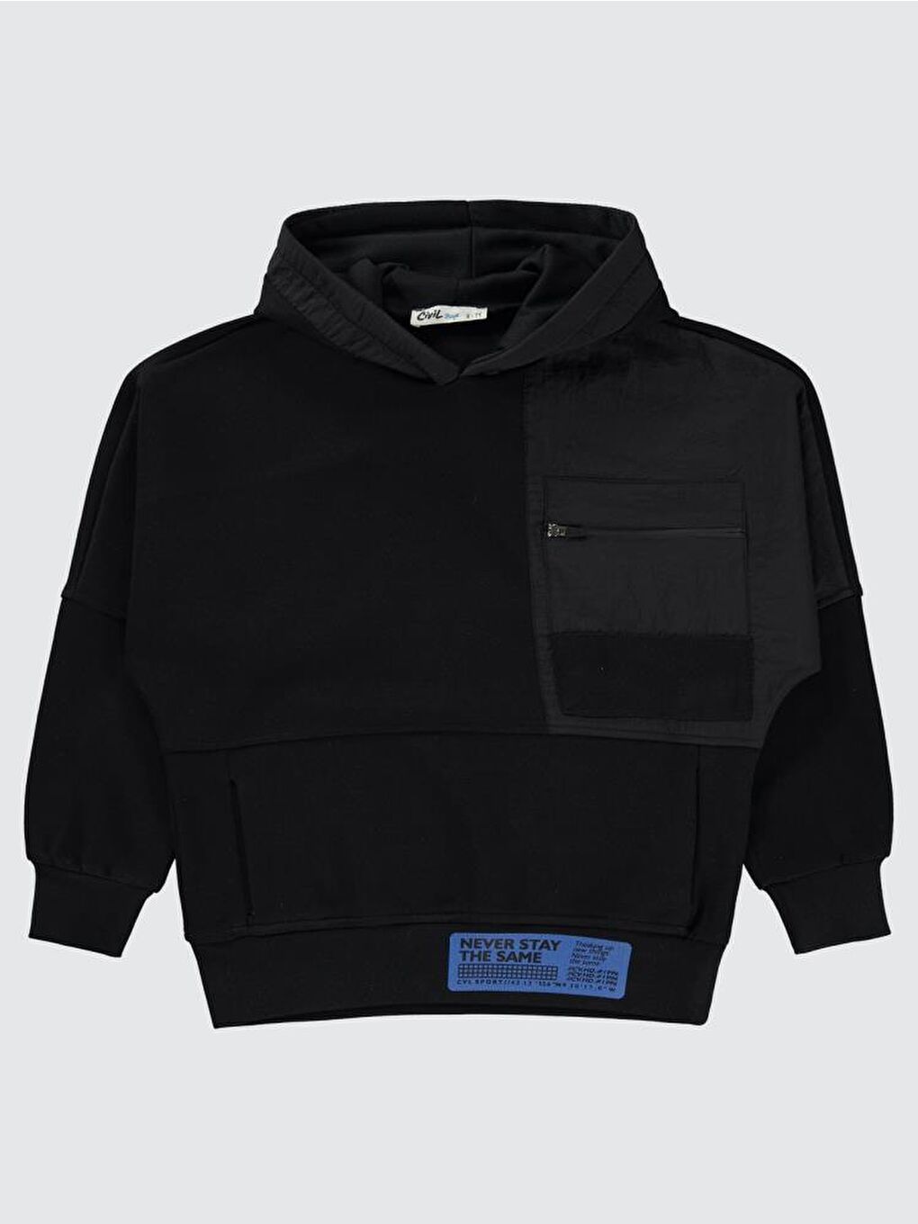 Siyah Boys Haver Stay Armalı Kapüşonlu 10-13 Yaş Sweatshirt-2