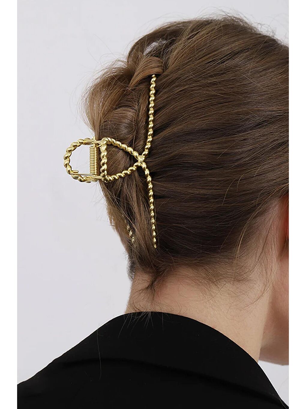 Sarı Metal Mandal Saç Tokası 2 Adet - 10 cm-5