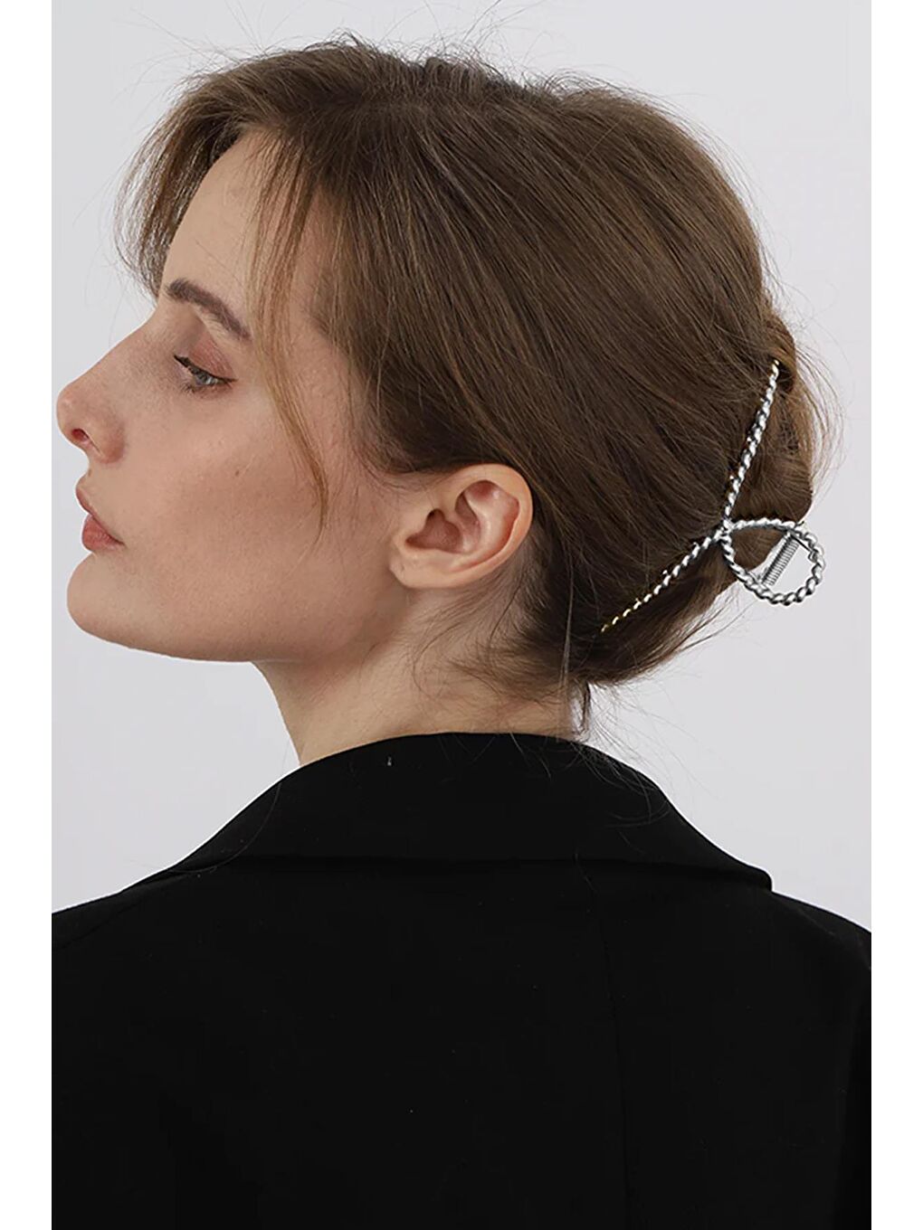 Sarı Metal Mandal Saç Tokası 2 Adet - 10 cm-6