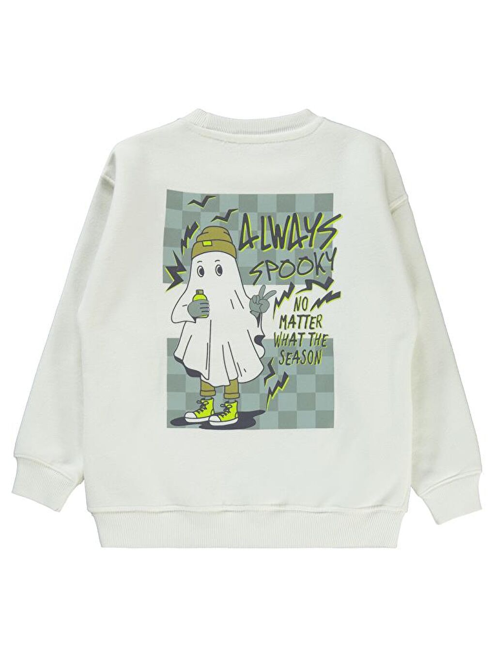 Beyaz Boys Dama Sweat 6-9 Yaş Sweatshirt-1