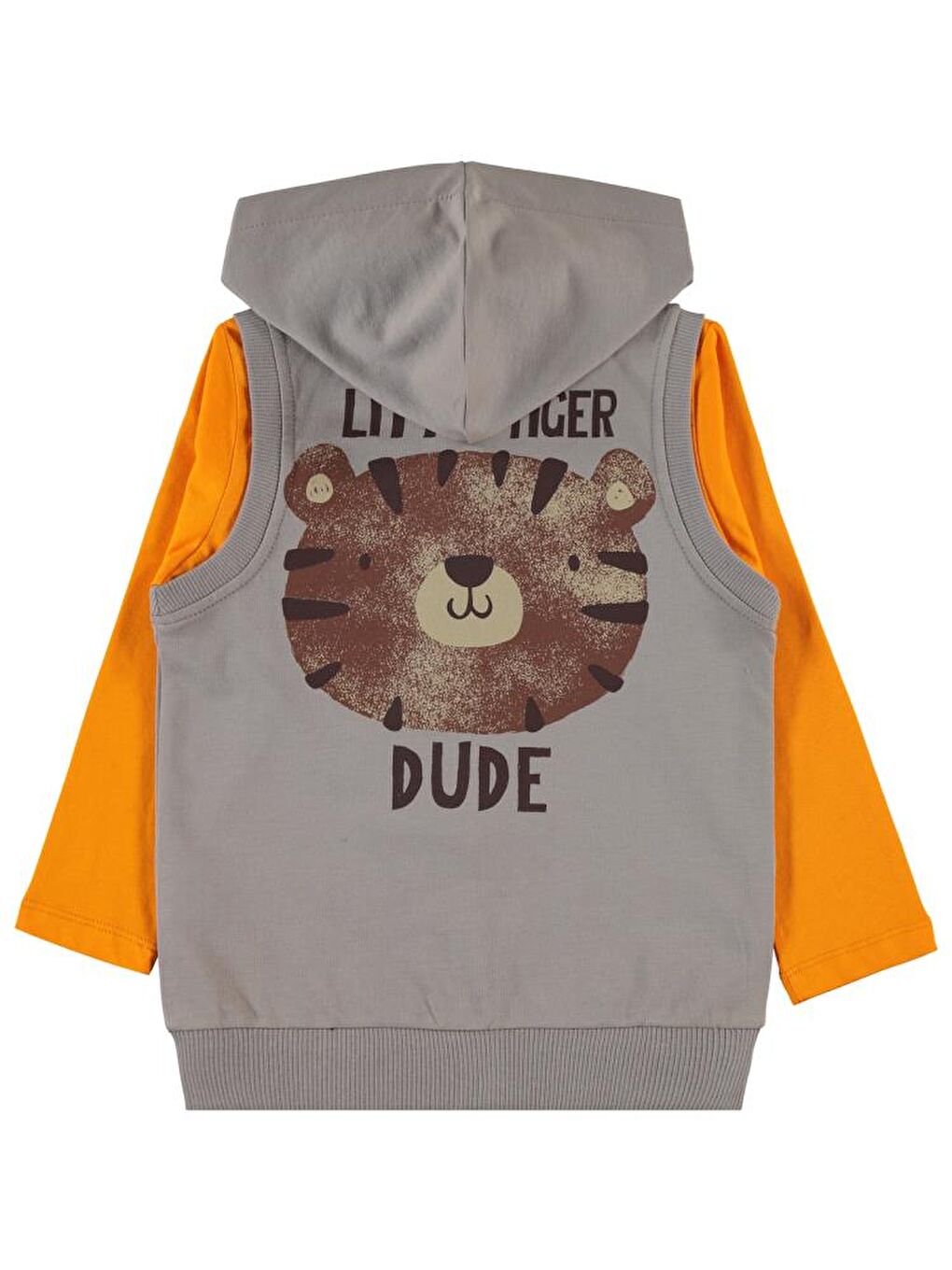 Gri Boys Dude Baskılı 2-5 Yaş Yelekli Sweatshirt-4
