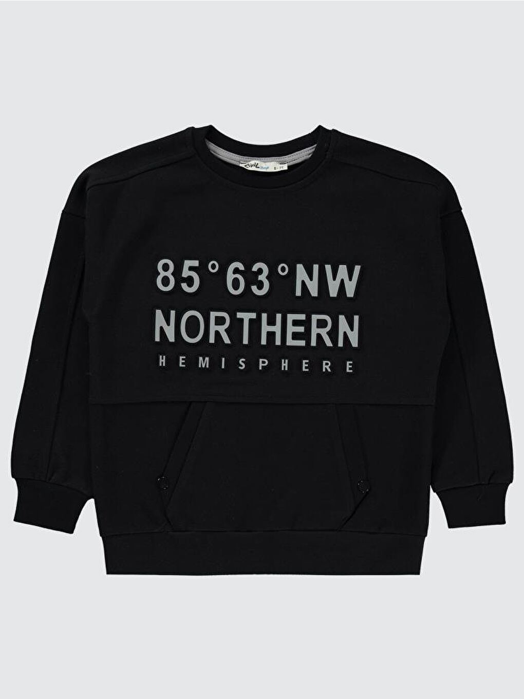 Siyah Boys Northern Baskılı 10-13 Yaş Sweatshirt