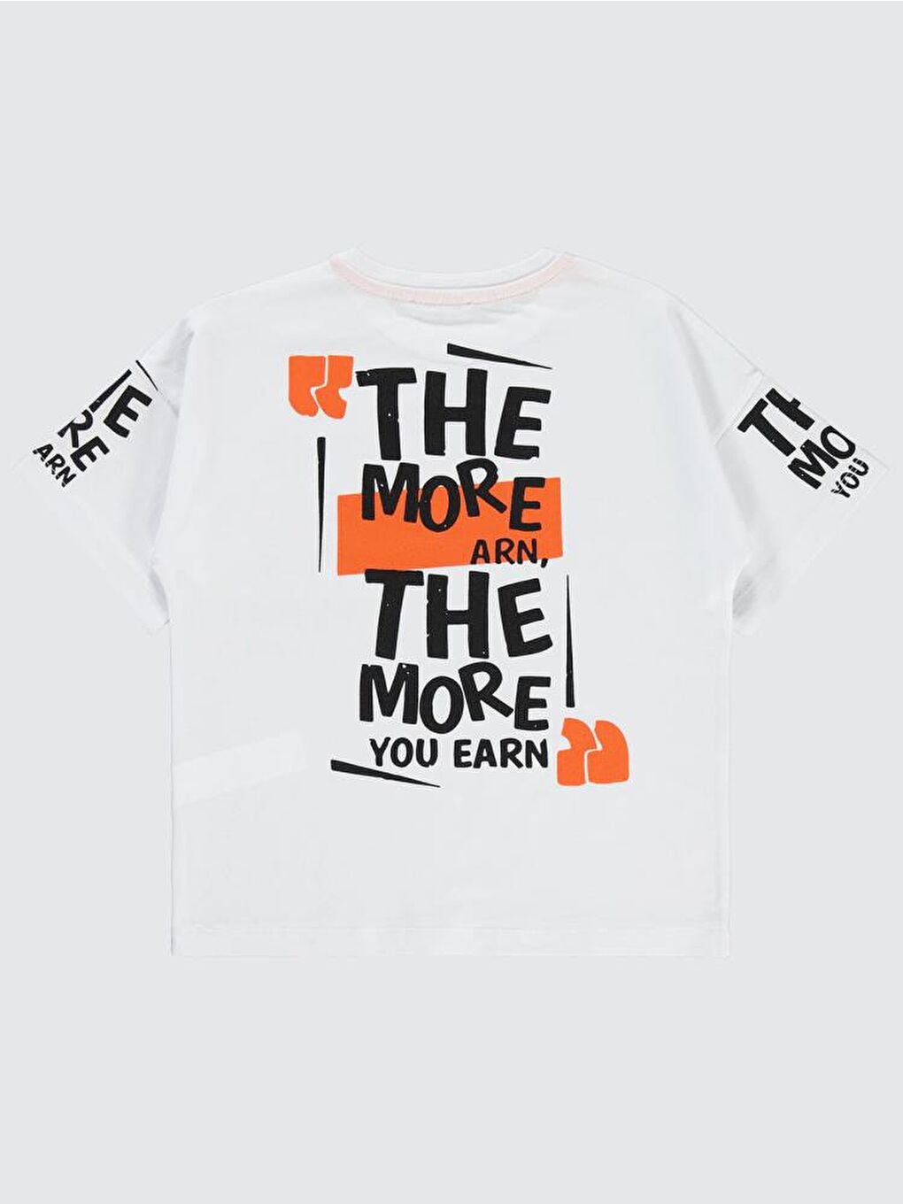 Beyaz Boys The More Baskılı 10-13 Yaş Tişört