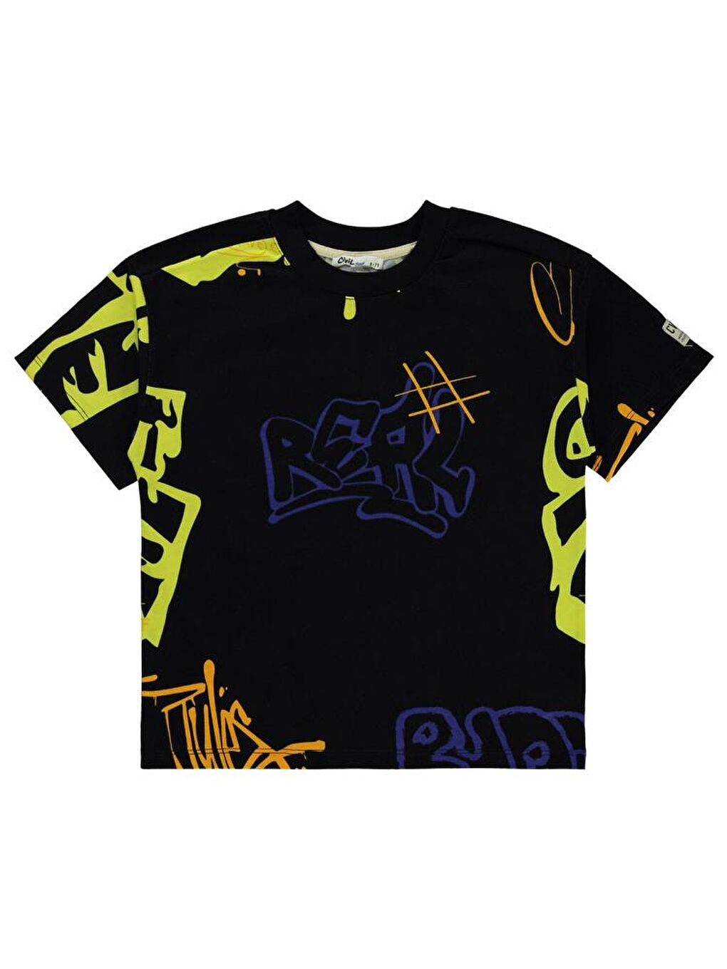 Siyah Boys Graffiti Empirme 6-9 Yaş Tişört