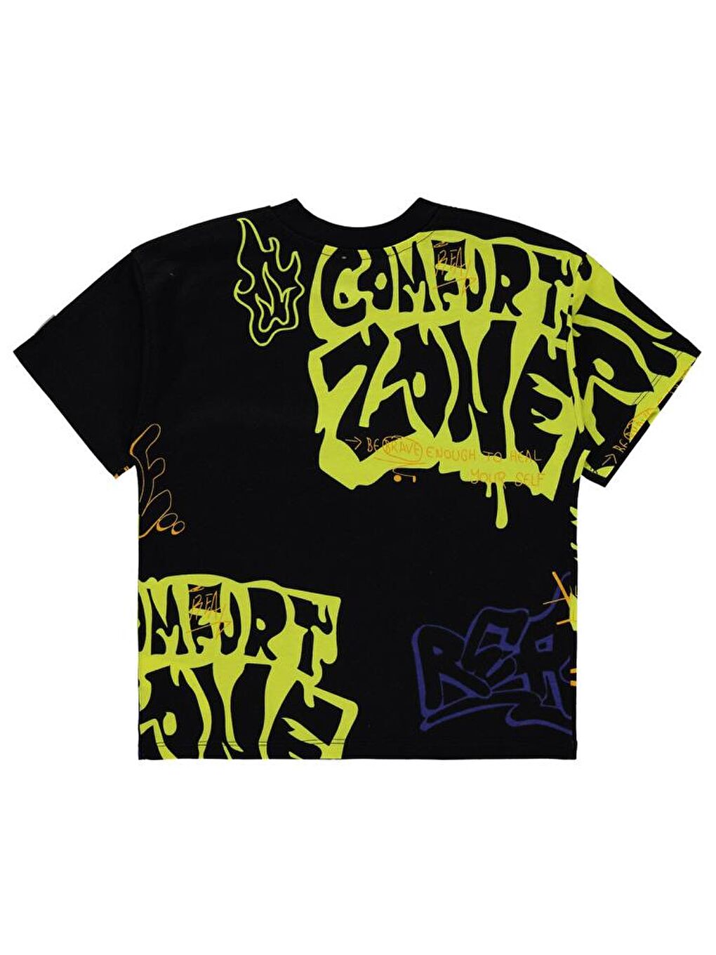 Siyah Boys Graffiti Empirme 6-9 Yaş Tişört-2