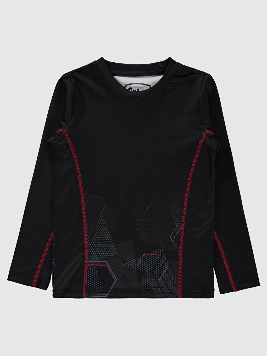 Siyah Boys Geometrik Desen Baskılı 6-9 Yaş Sweatshirt
