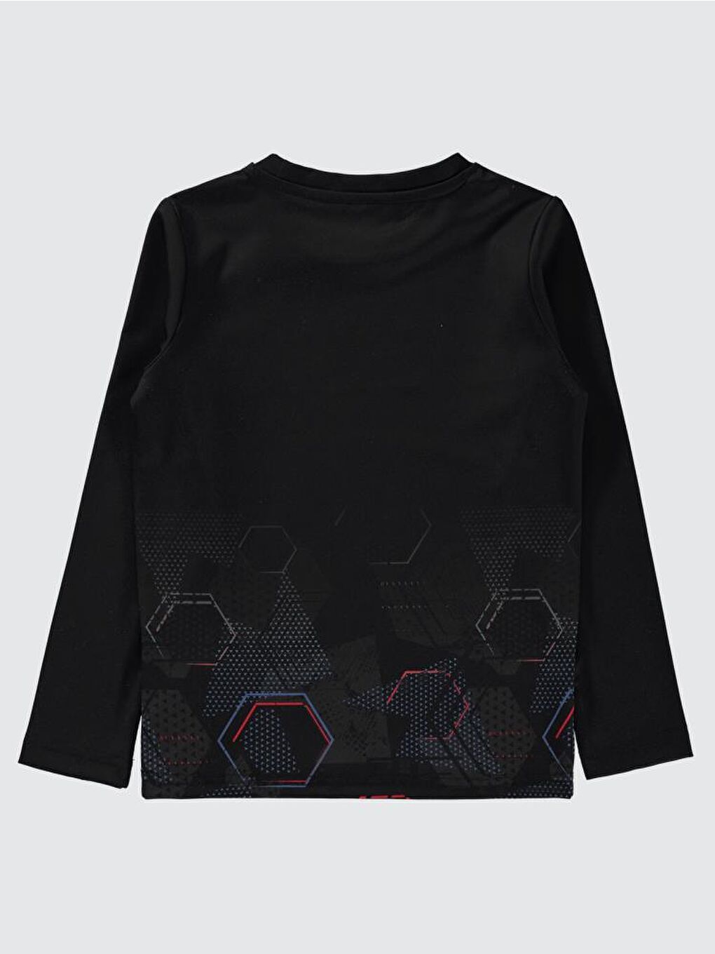 Siyah Boys Geometrik Desen Baskılı 6-9 Yaş Sweatshirt-1