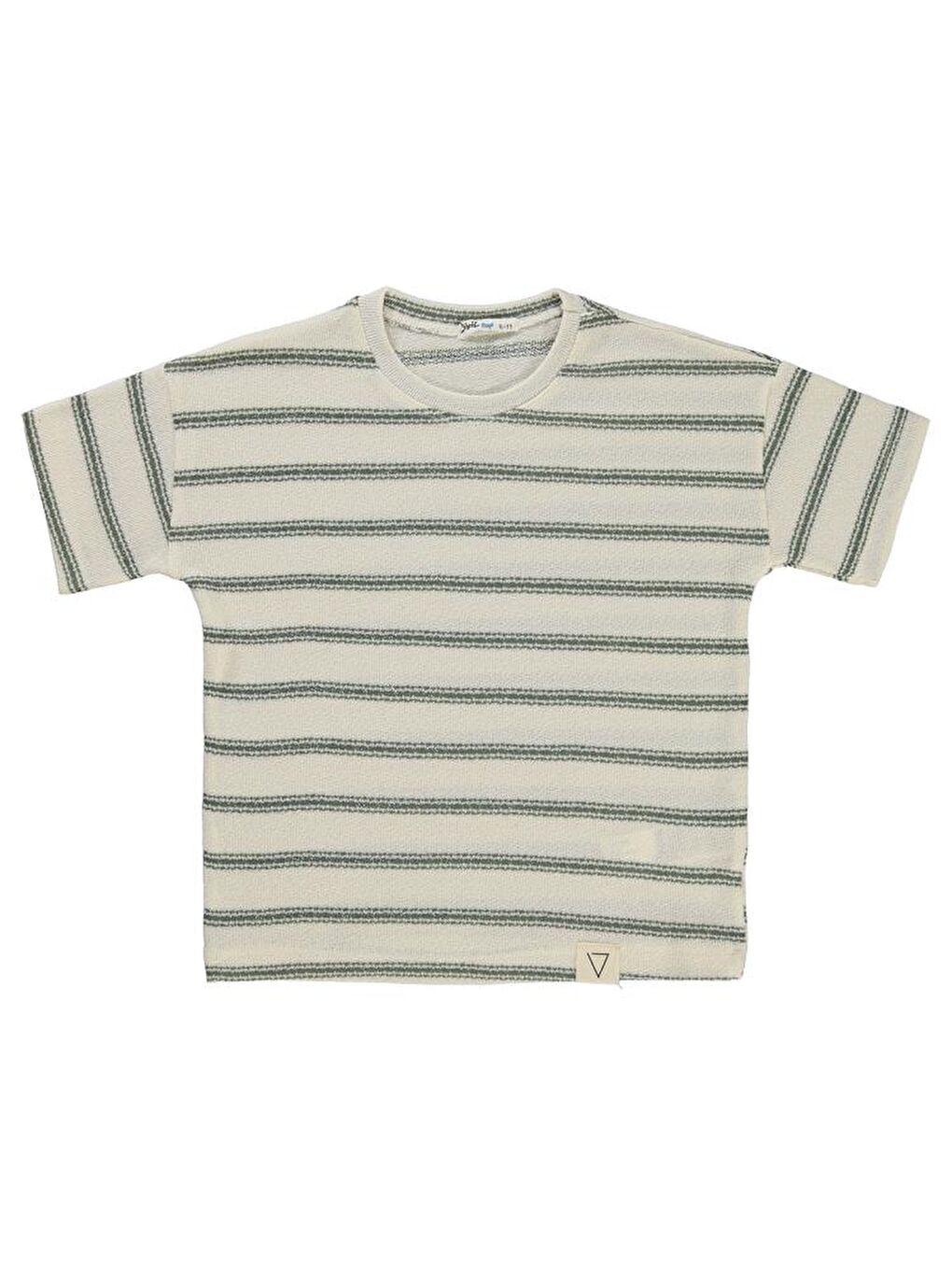 Haki Boys Çizgili 10-13 Yaş Tişört